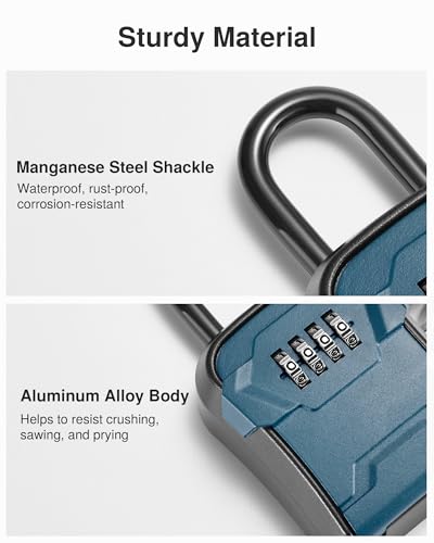 Puroma Key Lock Box for House Keys Combination Lockbox, 1 Peacock Blue - color: Peacock Blue