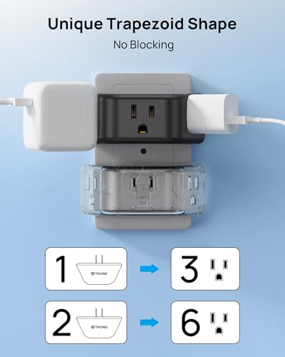 TROND 2 Prong to 3 Prong Outlet Adapter for Old House, 2 Pack - color: Black, size: 3AC-2 Prong Plug, 2 Pack