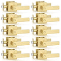 Probrico Interior Privacy Door Lever Handles with Lock, Gold 10 Pack Bedroom & Bathroom Lockset - color: Brushed Gold