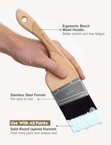 ROLLINGDOG 3 Inch Angled Paint Brush - color: 3" Stiff Bristles
