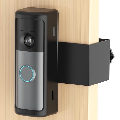 No-Drill R-ing Doorbell Mount with Rain Cover, Anti-Theft Door Bracket Compatible with Ring/Other Battery Doorbell/Plus/Pro(2026 Newest Model),Quick Install Doorbell Camera Holder for Rental Apartment - style: 2026 battery doorbell 2nd