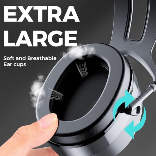 ProCase Extra Large SNR 37dB Noise Cancelling Headphones NRR 30dB Ear Muffs - color: Grey