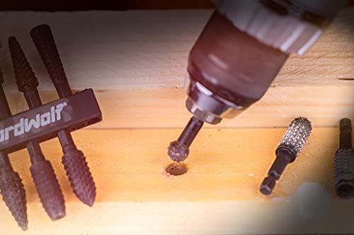 10PCS Rotary Burr Wood Carving Rasp Files Set with 1/4" Hex Shank - size: 1/4" Hex Shank (10 Pcs)