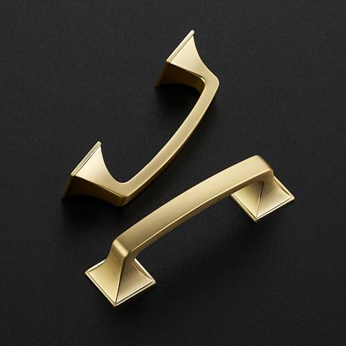 30 Pack Kitchen Cabinet Handles 3 Inch Brushed Brass Cabinet Pulls - color: Brushed Brass, size: 3 Inch Hole Centers