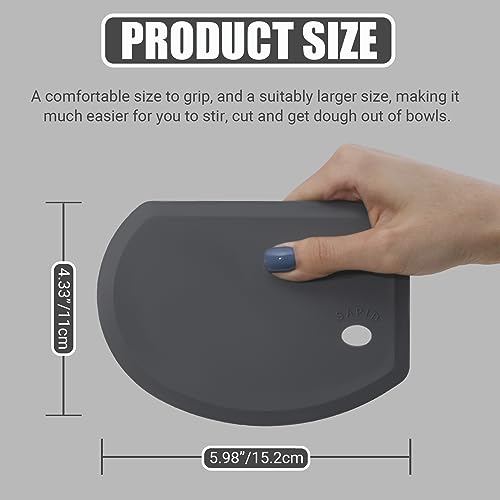 Silicone Dough Scraper with Metal Core Flexible Bowl Scraper Bread Baking - color: Dark Gray