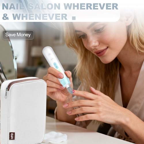Electric Nail File Drill 2000 mAh Cordless Rechargeable Nail Filer LED Lamp - color: Blue