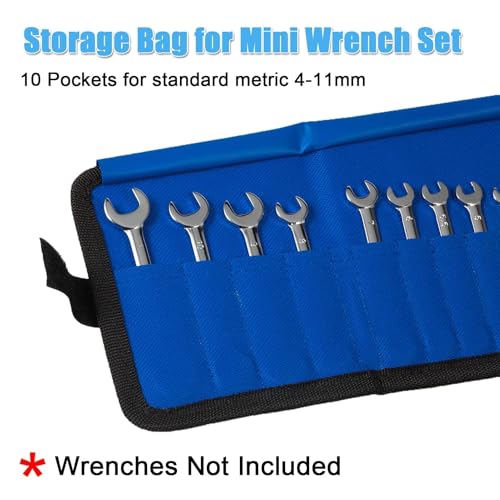 SPEEDWOX 10 Pockets Wrench Tool Storage Bag for Small Size Wrench - size: Metric Pouch