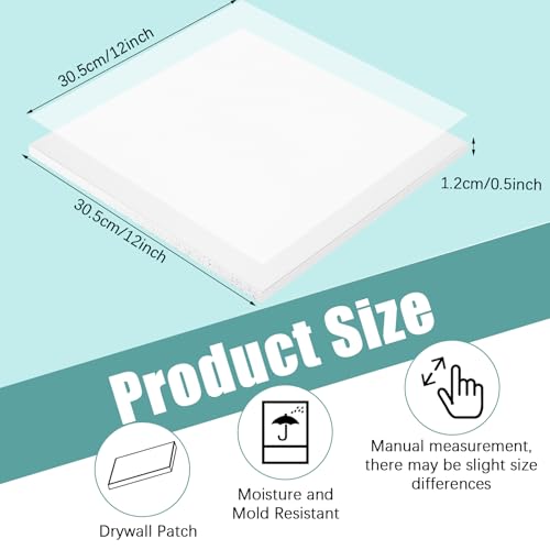 Amylove Drywall Repair Panel Drywall Patch Panel Repair for Mend Wall (2 Pcs,White,16 x 16 x1/2 Inch) - color: White, size: 16 x 16 x1/2 Inch