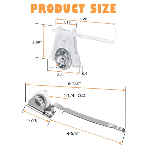 Gliding Screen Door Roller Assembly Fits for Andersen Upper #1997063 & Lower #1997310 (1991 to Present), 1-1/4" Nylon Concaved Wheels, Edge Adjustable (2 Pairs) - color: ‎Lower & Upper