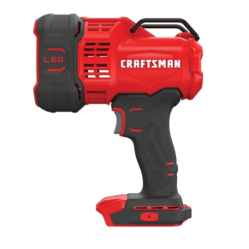 CRAFTSMAN V20 LED Work Light, Spotlight Flashlight, 2,500 Lumens, Rechargeable Spotlights Handheld, Cordless, Tool Only (CMCL060B) - style: Spotlight (Tool Only)