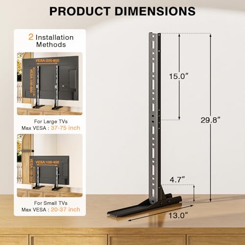 TAVR Universal Table Top TV Stand Mount, TV Legs for Most 20-75 Inch TVs - size: 20-75 inch