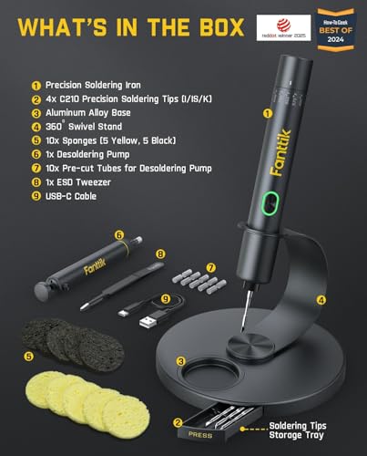 Fanttik T1 Max Soldering Iron Kit, Cordless Soldering Iron
