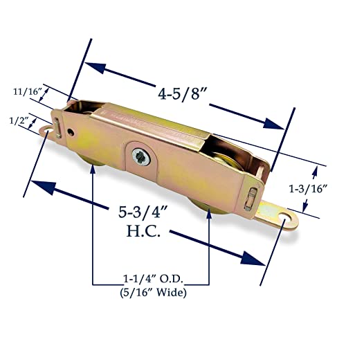 Sliding Patio Door Roller Assembly for Truth Part #31761A, Jeld Wen, Milgard, Marvin, Peachtree, Caradco, 1-1/4" Steel Ball Bearing, Side Adjustable, 2 Pack - style: Side Adjuster