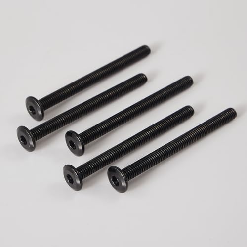 M8-1.25 x 55mm 15Pcs Flat Head Hex Socket Cap Screws, 304 Stainless Steel 18-8, Black Zinc Plated, Connection Furniture Bolts, Full Thread - size: M8 x 55mm(15PCS)