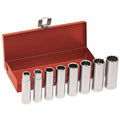 Klein Tools 65514 1/2-Inch Drive Socket Wrench Set with Hex Drive and Deep Sockets in SAE Sizes, Case Included, 8-Piece - size: 1/2-Inch, style: 8-Piece