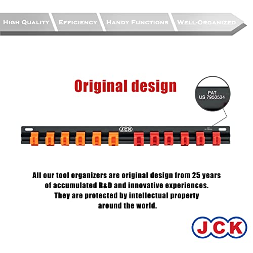 JCK Aluminum Screwdriver Organizer Wall Mount Rack, 12 Sliding Clips - style: Screwdriver Organizer