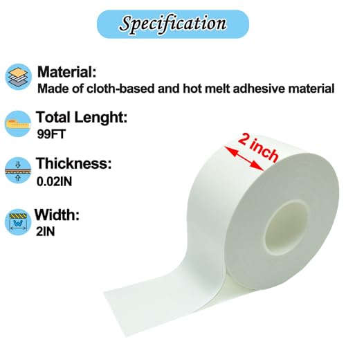 Window Weather Sealing Tape, White Window Draft Isolation Film Tape, Waterproof AC Insulation Air Conditioner Sealing Tape to Keep Out Cold Air, Dust, Rain, 2IN X 99FT, No Residue