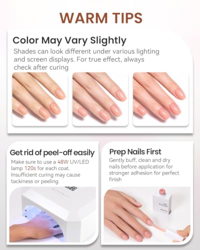 Makartt Nude Brown Gel Nail Polish Set 15ML : 6 Colors, Neutral Skin Tones - color: Cozy Mocha Blend