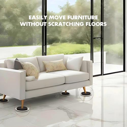 8-Pack Furniture Movers Sliders for Carpet & Hardwood Floors, Save 80% Effort Safely and Easily, The Glide Tool Set for Heavy Furniture and Appliances, Reusable Moving Pads (8 Plastic 4.75" Sliders) - size: 8 Plastic 4.75" Sliders