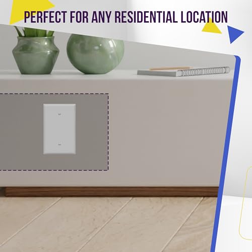 ENERLITES 5 Pack Oversized Blank Wall Plate Cover, 1-Gang, White - color: White, size: Over-Size