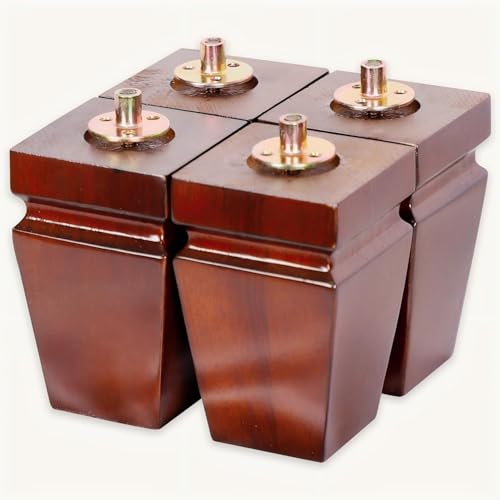 Wood Legs for Furniture 5 inch Heavy Duty Sofa Legs Square Brown Bed Legs Pack of 4, Mid Century Chair Feet, Sofa Replacement Parts, Dresser Leg Sideboard Recliner Couch Riser - color: Brown, size: 5"H*3.15"W