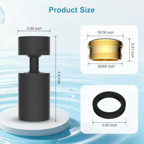 Hibbent 4-Mode Faucet Aerator, Faucet Sprayer Attachment, Matte Black - color: Matte Black, style: Four Modes