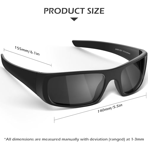 OXG Safety Glasses Protective Eyewear Men Women, ANSI Z87.1 Work Glasses Scratch Impact Resistant for Industrial Shooting - color: Grey-12