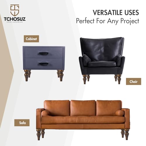 8 inch Solid Wood Furniture Spool Legs with M8 Bolts 4PCS Glaze - color: Glaze, size: 8"/20cm
