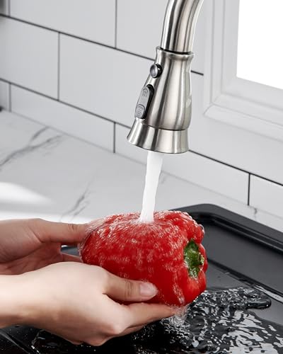 J-HVA Kitchen Faucet Sprayer Head Replacement with 15 Adapters (UPDATED) - color: Brushed Nickel