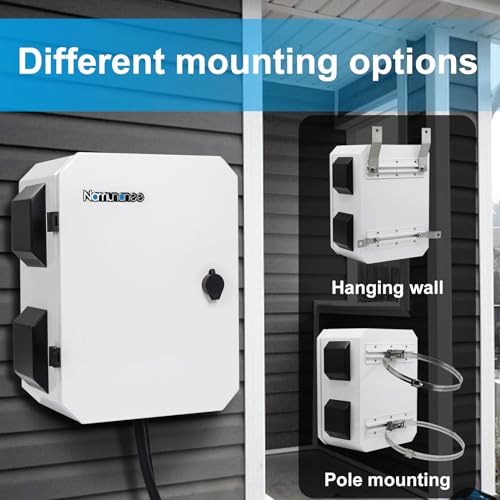 Outdoor Electrical Box with Thermostat and Fan, Cold-Rolled Steel Plate, Aluminum Alloy Back Beam, One-Piece Ventilation Design, IP65 Waterproof, Wall/Pole Mounted. (15.7" x 11.8" x 7.9") - size: 15.7" x 11.8" x 7.9"
