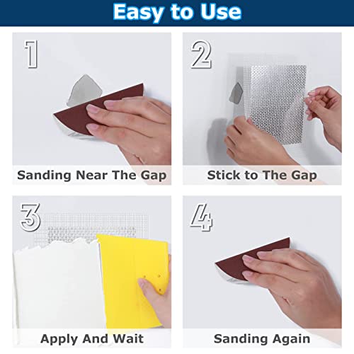 8 Pack 6 * 6 Inch Drywall Repair Patch, Drywall Repair Kit with Extended Self-Adhesive Mesh, Large Hole Patch Repair for Drywall, Heavy Duty Dry Wall Hole Repair Patch - color: 8 Pack 6 * 6 Inch Drywall Repair Kit