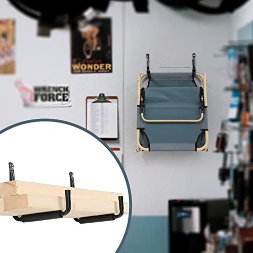 Garage Storage Utility Hooks, 9" Jumbo Ladder Wall Hnger, 6 Pack Black
