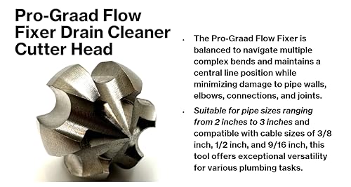 Flow Fixer Drain Cleaner Cutter Head 1.6", Ball, Slotted, for 2" - 3" Pipes - style: 1.6" (for 2" Pipes) Drain Cleaner Cutter Head