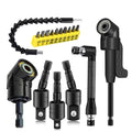 17Pcs Flexible Drill Bit Extension, Include 3Pcs Rotatable Socket Adapter 2Pcs Hex Shank 105° Right Angle Drill Attachment 10 Short Screwdriver Bits 90° Angled Bits and Bendable Extension - color: 17*black