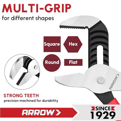 ARROW Groove Joint Pliers, 12" Adjustable Water Pump Pliers - size: 12"