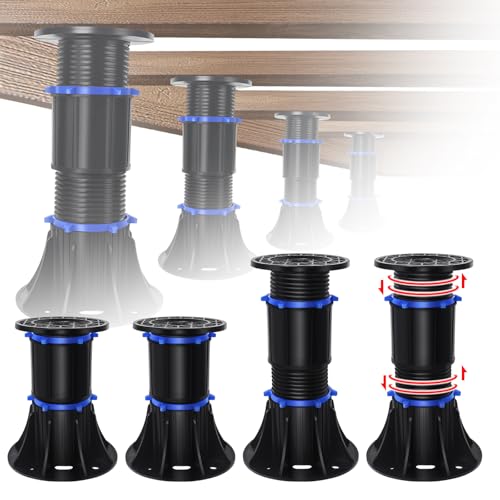 YHK 4PCS Adjustable Height Bed Support Legs 8.4-13.5 inch, Bed Frame Support Legs for Bed Slat, Bed Support Reinforcement Parts Bed Frame Support Replacement - size: 4PCS