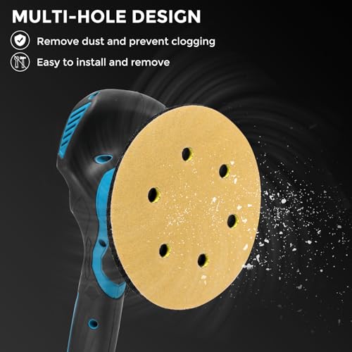 50Pcs Sanding Disc Kit 5In 60/80/120/220/400Grit 8 Hole - size: 60/80/120/220/400 Grit