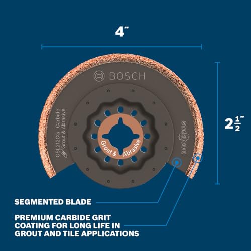 Bosch OSL212CG 2-1/2 in. Starlock® Oscillating Multi Tool Carbide Grit Segmented Saw Blade - size: 2-1/2 In., style: Industrial