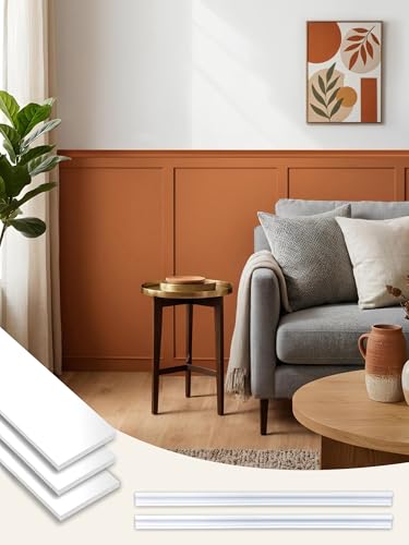 Upick Board and Batten Wainscoting Panels, Paintable, 120" x 43", White - size: 120x43 IN