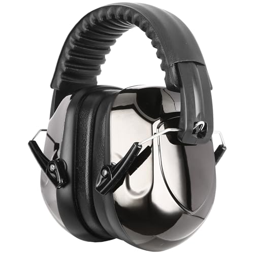 ProCase Hearing Protection Ear Muffs SNR 33dB, Noise Cancelling Headphones - color: 1 - Metalic Black