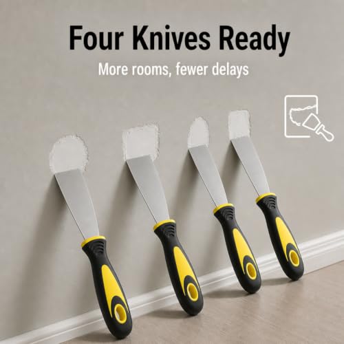 Harrier Hardware 4-Pack Soft Grip Putty Scraper 1.5" Flexible Blade