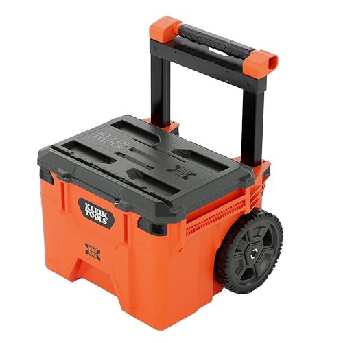 Klein Tools 54100MBX MODbox Rolling Tool Box, Heavy Duty Portable Tool Organizer with Side Mounting, 10-Inch Rubber Wheels, Removable Handle, Deep Stackable Set - size: Rolling