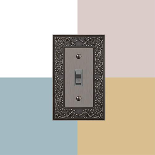 Amerelle 43TTRAN English Garden Wallplate, 2 Toggle / 1 Rocker, Cast Metal, Antique Nickel, 1-Pack - color: Antique Nickel, size: 2 Toggle / 1 Rocker