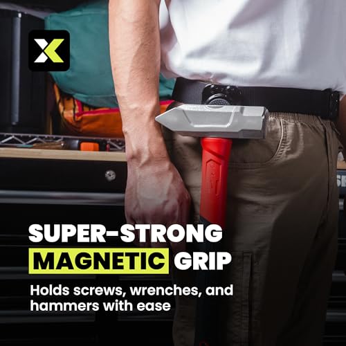 Magnetic Tool Holder - Strong Clip-On Belt Magnet Holster for Screws, Nails, Drill Bits, Hammer, Sockets, Pliers, Screw Drivers, Trowel, Wrench, or Any Magnetic Tools