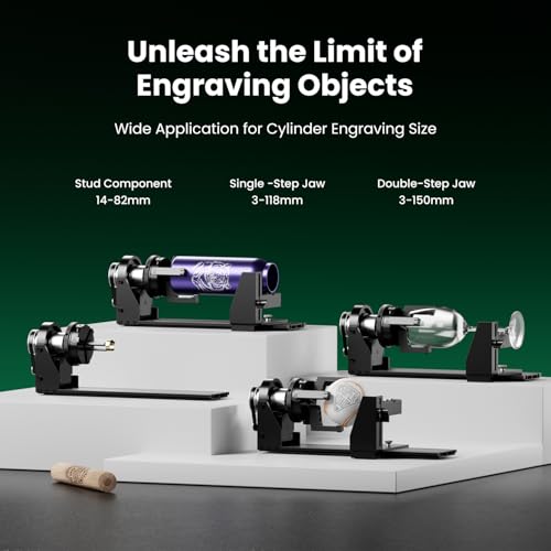 Longer Rotary Roller Series, Rotary Extension for Ray5/B1 Series, Other Frame Engraving Machines (Must with 12Pcs Riser), Y-axis Rotary for Engraving Cylindrical Objects, Tumbler, Size 323*80*112mm - size: 323*80*112mm