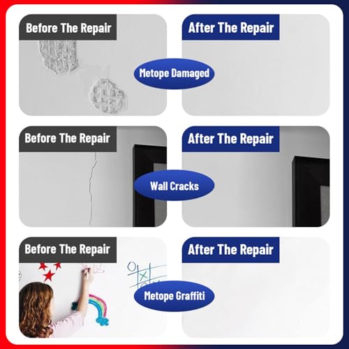 Drywall Repair Kit, 2PCS Wall Repair Paste Tube, Quick Drying & Efficient Wall Repair Paste, Multi-Functional White Wall Mending Agent Repair Kit for DIY Fix, Holes & Cracks