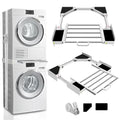 Washer Dryer Stacking Kit 29 inch - Universal Washer and Dryer Stacking Kit | with Pull Out Drying Rack - Adjustable 29"/28"/27"/26"/25"/24" Stacking Kit with Ratchet Strap - Space-Saving - style: with Pull-Out Drying Rack