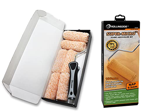 ROLLINGDOG 4 Inch Mini Roller, 4 Inch Jumbo Microfiber Paint Roller Covers - color: microfiber roller 4 Inch