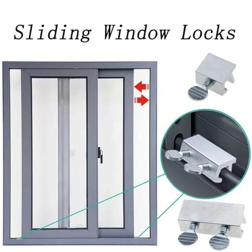 QAZXCDEW-Sliding Window Locks Sliding Window Security Lock Both Specifications are Available,for Sliding Windows（4 Single Holes and 4 Double Holes）-8pcs