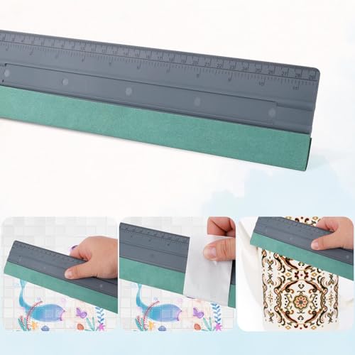 Felt Squeegee, Vinyl Squeegee Tool with Scale Ruler Car Wrapping Decal Squeegee Window Tint Scraper for Car Wallpaper Wrap Graphic Wallpaper Smoothing Window Tint Film (Large)